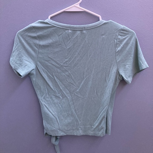 Adika Green Garland Ribbed Wrap Top - Picture 4 of 6